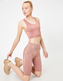 Resim Bisiklet Şortu Şerit Detaylı Bisiklet Taytı 