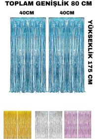 Resim Metalize Arka Fon Perde Parti Doğum Günü 175cm 80 Cm 