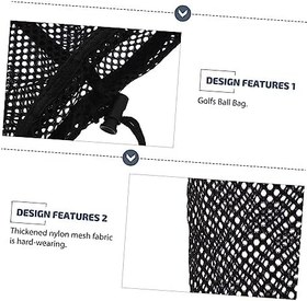 Resim Golf Çantası - Fileli Naylon Beyzbol Tenis Yırtılmaya Dayanıklı Fermuarlı Kompakt Spor Ekipmanı Saklama Kesesi 