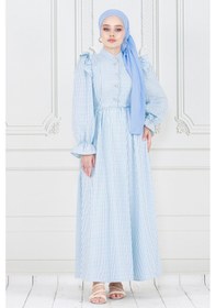 Resim Sevitli Pötükare Fırfır Detaylı Eda Elbise-bebe Mavi-3987-bebe Mavi Bebek Mavisi 