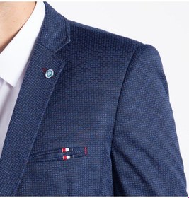 Resim Sposo 5102 Dar Kalıp Örme Kumaş Lacivert Erkek Blazer Ceket Lacivert 