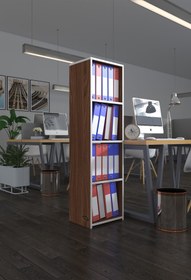 Resim Kenzlife Klasörlük Raflı Börteçin Cvz 140*40*30 Kitaplık Ofis Arkalıksız 