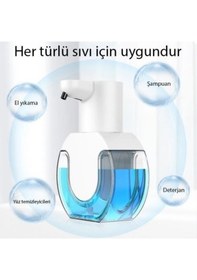 Resim Coofbe Şarjlı 420ml Sensörlü Sıvı Sabunluk Köpük Makinesi Akıllı Otomatik Sıvı Sabunluk Makinesi 