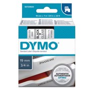 Resim Dymo D1 Şerit Standart 19 MMx7 M Şeffaf Üzerine Siyah 45800 