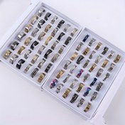 Resim 20 Adet/Paket Moda Klasik Çizgili Kalp Şeklinde Oymalı Paslanmaz Çelik Yüzük, Basit Çiftler için Takı, Erkek ve Kadınlar Düğün Parti Hediyeleri, Kutusuz 
