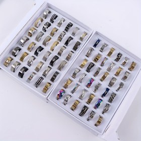 Resim 20 Adet/Paket Moda Klasik Çizgili Kalp Şeklinde Oymalı Paslanmaz Çelik Yüzük, Basit Çiftler için Takı, Erkek ve Kadınlar Düğün Parti Hediyeleri, Kutusuz 