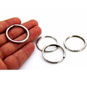 Resim yfhobi 10 Adet - 32 Mm Nikel Kaplama Yuvarlak Ezme Anahtarlık Halkası 