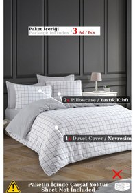 Resim Nevresim Seti Çift Kişilik Artus Gri Gri 