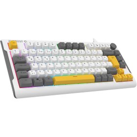 Resim Everest KB-75 Membran Klavye Sessiz Klavye Rgb Aydınlatmalı Q Oyuncu Klavyesi Gaming Klavye Mavi/Turuncu 