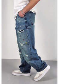 Resim Cedy Denim Cedy Denım Yüksek Kalite Erkek Yüksek Bel Worker Tarz Skater Jean Yeşil 
