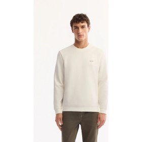 Resim AVVA Erkek Ekru Bisiklet Yaka Pamuklu Bi-Stretch Baskılı Regular Fit Sweatshirt A52Y1261 