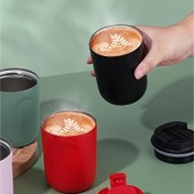 Resim 1pc İzole Edilmiş Paslanmaz Çelik Tüller ile Kapak - Taşınabilir, Kaymaz, Mühürleyebilen Seyahat Bardağı Kahve, Çay için - BPA-Free, Dayanıklı, Ofis, Araba, Outdoor için İdeal - Sevgililer Günü, Şükran Günü, Noel, Öğretmenler Günü için Mükemmel Hediye 