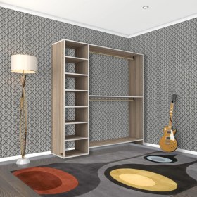 Resim Kenz Life Modern Giysi Dolabı 2 Kapaklı Suntalam Malzeme ile 180 cm Genişlikte 