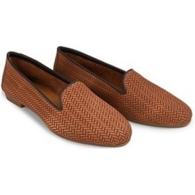 Resim Deery Hakiki Süet Taba Rengi Balık Sırtı Kadın Babet Taba 