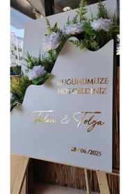 Resim Yalova Design Düğün & Nişan & Kına Lüks Çiçekli Karşılama Panosu 