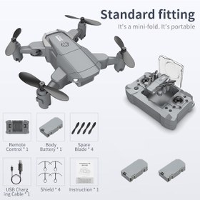 Resim KY905 Katlanabilir Drone HD Kamera Tek Kuşa Dönüş 2.4G Quadcopter Yörüngesi Uçuş Helikopteri - Kamera/1 Pil Kamerasız 3 Bataryalı Siyah 