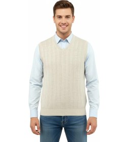 Resim Çizgi Triko Erkek V Yaka Süveter Çelik Örgü Regular Kalıp 5209h Bgl-st04843 Taş 