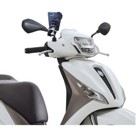 Resim Powertec Piaggio Uyumlu Çapraz Suporte Telefon Tutucu Ayna Bağlantılı 