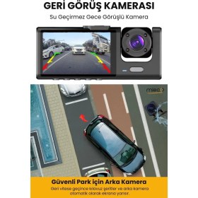 Resim İlkyaz Fashion 1s Wifi / App /1920P Fhd/ 170° Ultra Geniş Açı/gece Görüş/ G-Sensörü 3 Kameralı Araç Kame 