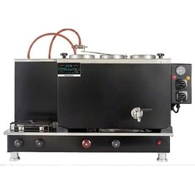 Resim Osmanlı Tüp Elk Siyah Statik Boyalı 3 Demlikli Çay Kazanı Çay Makinesi Semaver Tam Otomatik 