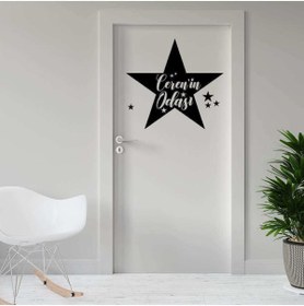 Resim habune Yıldız Figürlü Isme Özel Star Odası Silüetli Dekoratif Duvar Sticker, Çıkartma 