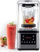 Resim Ses Muhafazalı Tezgah Üstü Smoothie Blender'i, 2200 W Stand Smoothie Mikseri, Dijital Ekran + 1,6l Kalınlaştırılmış Sürahi, 9 Hız Ayarlanabilir, Meyve Suyu/Kokteyl Karıştırma Için 
