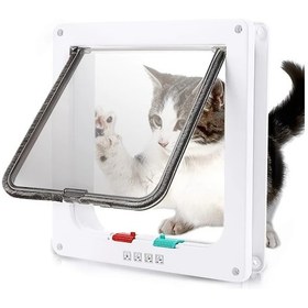 Resim Willowhaven Beyaz Kedi Kapısı, 2 Yönlü Kilitli, Dayanıklı Ve Kolay Montaj, Evcil Hayvan Aksesuarı 