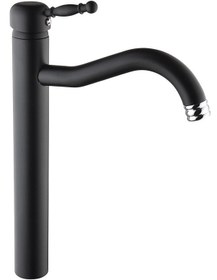 Resim Vilas Madrid Vintage Uzun Çanak Krom - Siyah Banyo Lavabo Bataryası 