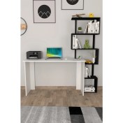Resim Moonlife Yakamoz Kitaplıklı Çalışma Masası Beyaz Siyah 