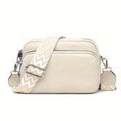 Resim Kadınlar İçin Ayarlanabilir Geometrik Çapraz Çanta - Fermuarlı Kapatmalı, Çıkarılabilir Askılı ve Günlük Eşyalar için Kompakt Tasarım (Siyah), Küçük Crossbody Çanta, Dayanıklı Polyester Astar 