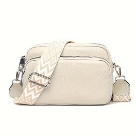 Resim Kadınlar İçin Ayarlanabilir Geometrik Çapraz Çanta - Fermuarlı Kapatmalı, Çıkarılabilir Askılı ve Günlük Eşyalar için Kompakt Tasarım (Siyah), Küçük Crossbody Çanta, Dayanıklı Polyester Astar 
