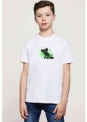 Resim Cartoon Holly Baskılı Unisex Çocuk Beyaz T-Shirt 