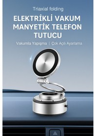 Resim Vakumlu 3 Hareketli Araç Tutacağı 360 Derece Gri 