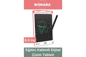 Resim Wonara Eğitici Kalemli Grafik Tablet 8,5 Inç Silinebilir Not Çizim Panosu Hafif ve Pratik 