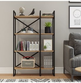 Resim Robinhome Robin Home Atlantis Metal Kitaplık 4 Raflı 2 Bölme 138Cm As2-A 