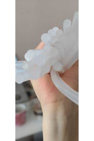 Resim hobidaşım 10'lu İnce Mum Silikon - 7 mm Hot Melt Yapıştırıcı Silikon Çubuğu Seti - 30 cm 