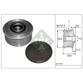 Resim Ina 535008710 Alternatör Gergi Rulmanı Transit 00-mako Tip Yc1t10300bc 