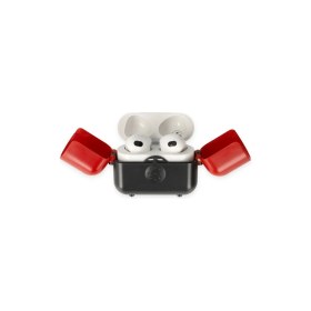 Resim AyrStore Airpods 3 (3.nesil) Basmalı Kılıf - Siyah-Kırmızı 