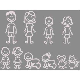 Resim Aile Gümüşü-15cm-11.2cm-yaratıcı Eğlenceli Aile Moda Vücut Karikatür Yaratıcı Kişilik Su Geçirmez Güneş Koruyucu K 