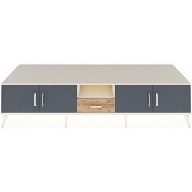 Resim Kronos Tv Ünitesi 3 Raflı Tek Çekmeceli 4 Kapaklı 220x59x51 Aytaşı-antrasit/çam Antrasıt/atlas Çam - Aytası 