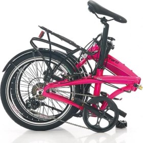 Resim Carraro Flexi 106 20 Jant 6 Vites Katlanır Bisiklet Fuşya-Siyah-Beyaz (32 Cm) 