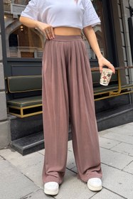 Resim Mogi Butik Premium Modal Kumaş Pileli Şalvar Pantolon 3151 