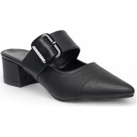 Resim Pisagor Ps-32660 4 Cm Topuklu Kadın Terlik Siyah 