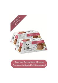 Resim Gourmet Revelations Mousse Somonlu Sosla Kaplı Lezzet Kedi Ödül Yaşmama 2x57 Gr 114 Gr X 2 Paket 