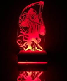 Resim Özel Tasarım Oraklı Iskelet Hediyelik 3D Gece Led Lamba 