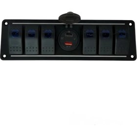 Resim Shuivan Shuıvan Switch Panel 6'lı USB Qc 3.0 Pd Voltmetre Kontrol Paneli 