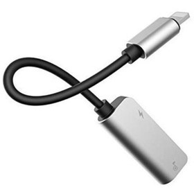 Resim Saythink Apple Iphone Lightning 2in1 Aux 3.5 mm Kulaklık Dönüştürücü Şarj Girişli Adaptör Gümüş 
