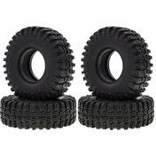 Resim Yaozixa 1/10 Rc Araba Lastikleri, 4 Adet Kauçuk Kayışlı Tekerlek 113x39x46mm , Scx10 90046/ııı Axı03007, Tamiya Cc01, D90/d110 Uyumlu 