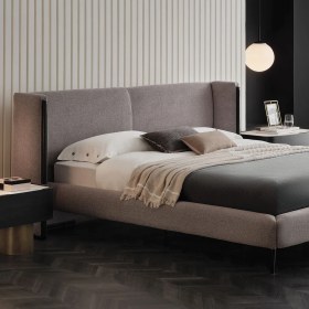 Resim Enza Home Tunis Başlıklı Karyola - Koyu Gri 