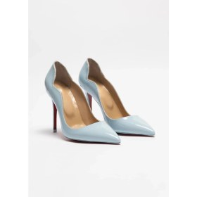 Resim Hayy Shoes Capella - Bebe Mavi Rugan Stiletto Love Deri Astarlı Topuklu Ayakkabı 